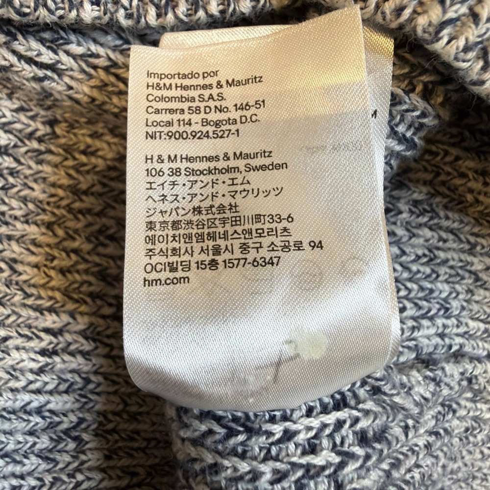 H&M L.O.G.G Blue‎ Gray Cotton Normcore Knit Sweater Women's Small Crewneck - Picture 6 of 8